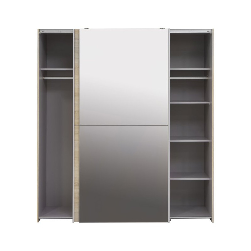 Szafa przesuwna z lustrem 170 cm dąb sonoma | kolekcja Kaikais