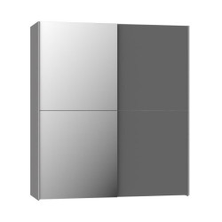 Grafitowa szafa przesuwna z lustrem 170 cm | kolekcja Kaikais