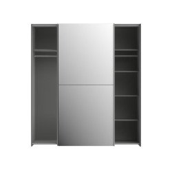 Grafitowa szafa przesuwna z lustrem 170 cm | kolekcja Kaikais