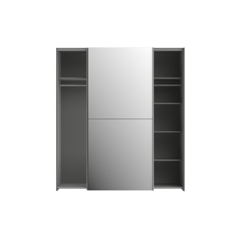 Grafitowa szafa przesuwna z lustrem 170 cm | kolekcja Kaikais