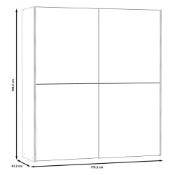 Szafa przesuwna z lustrem 170 cm dąb szlachetny | kolekcja Kaikais