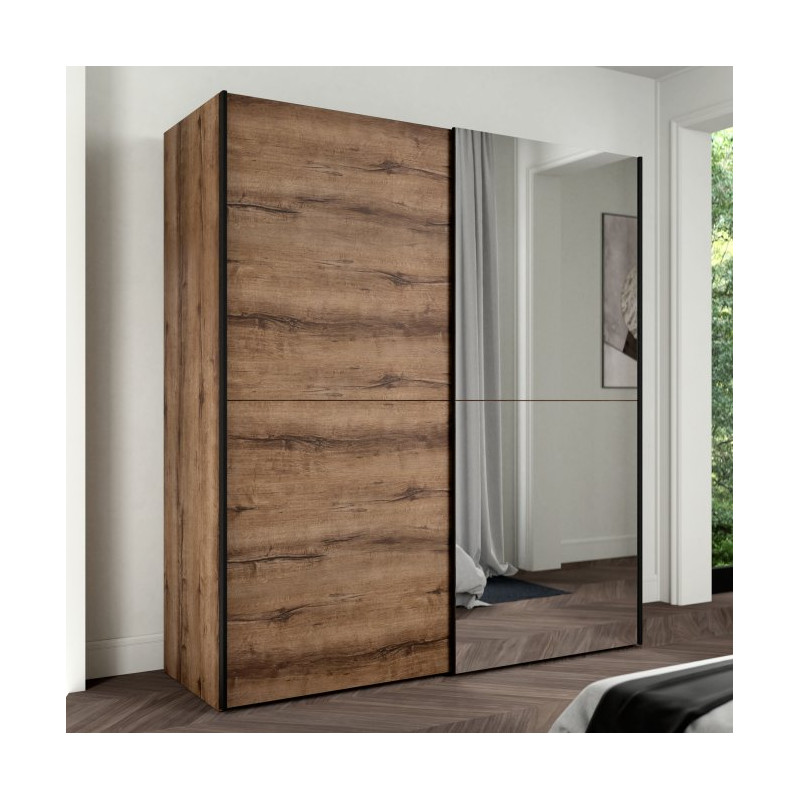 Szafa przesuwna z lustrem 170 cm dąb szlachetny | kolekcja Kaikais