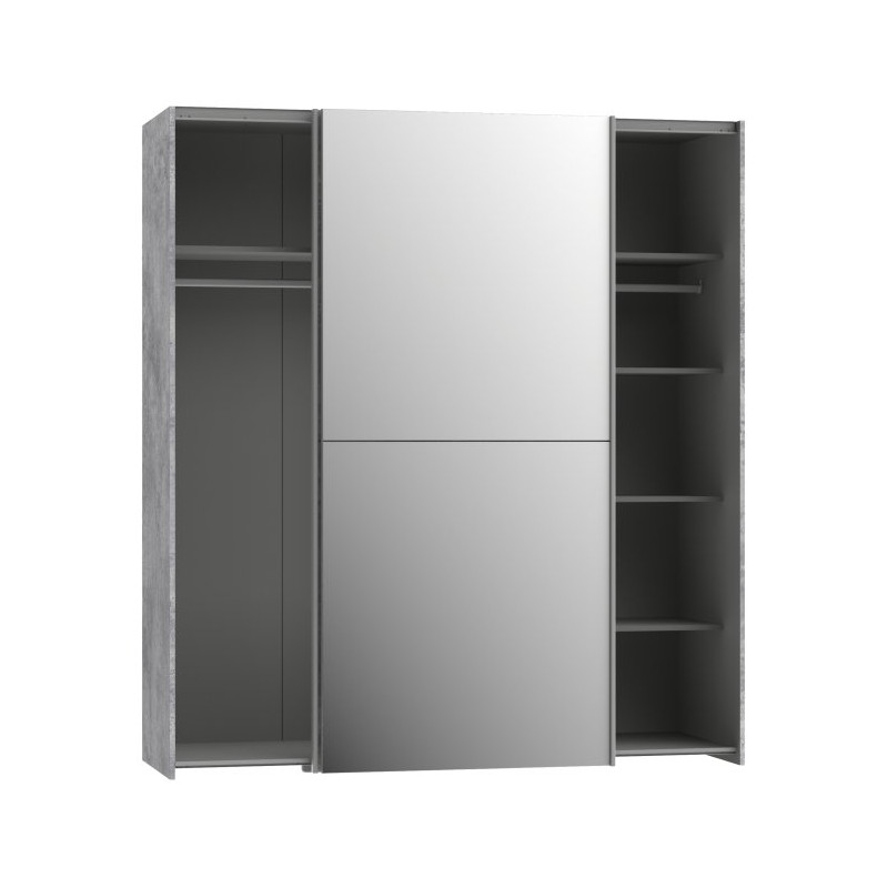 Szafa przesuwna z lustrem 170 cm beton | kolekcja Kaikais