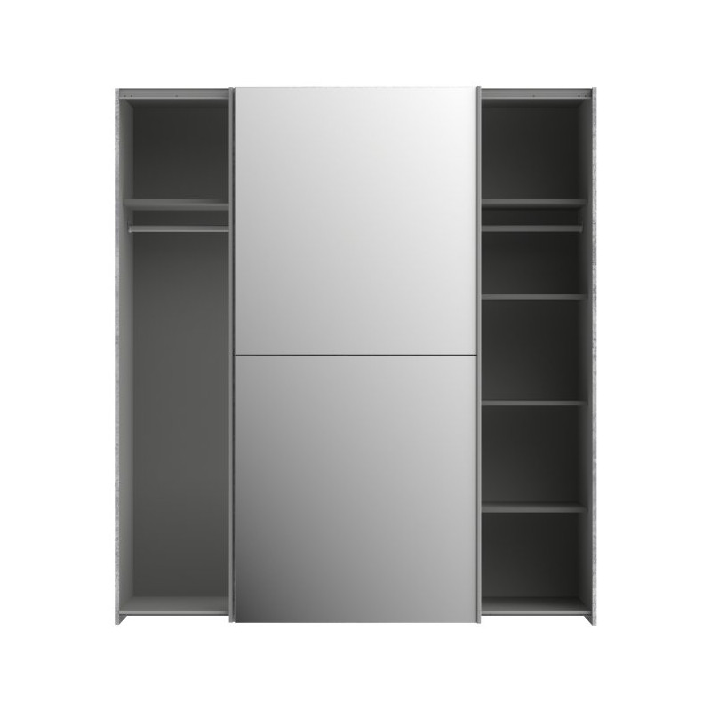 Szafa przesuwna z lustrem 170 cm beton | kolekcja Kaikais
