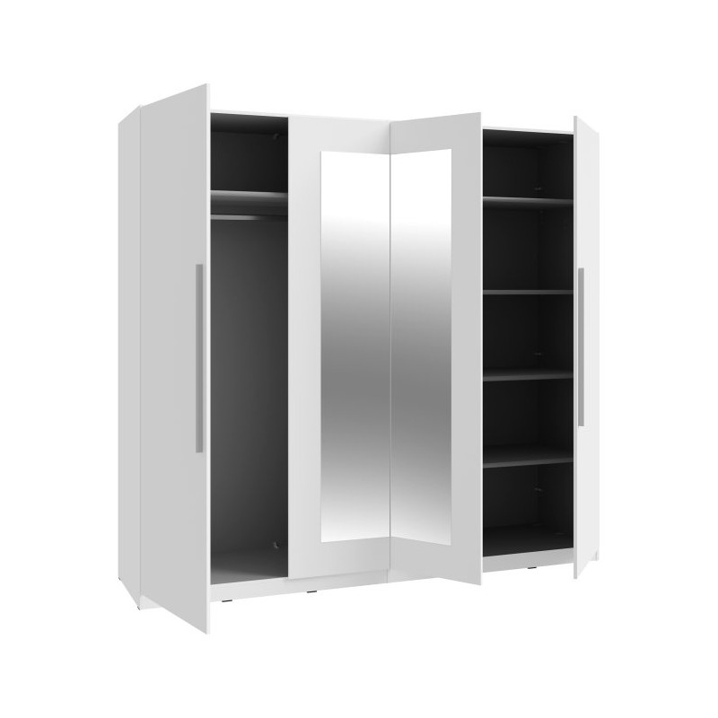 Biała szafa z lustrem Helen 230 cm do sypialni