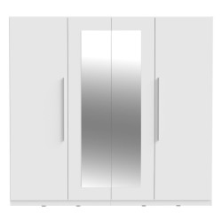 Biała szafa z lustrem Helen 230 cm do sypialni