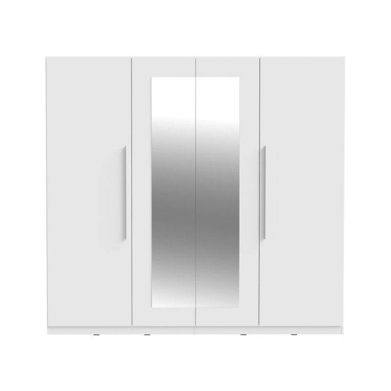 Biała szafa z lustrem Helen 230 cm do sypialni