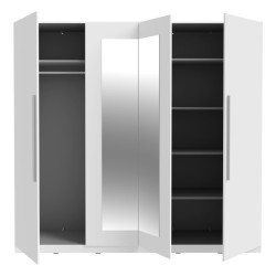 Biała szafa z lustrem Helen 230 cm do sypialni