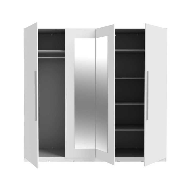 Biała szafa z lustrem Helen 230 cm do sypialni