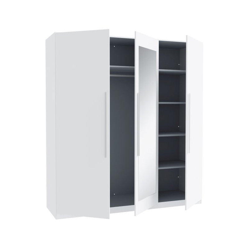 Biała szafa z lustrem Helen HLNS931 180 cm do sypialni