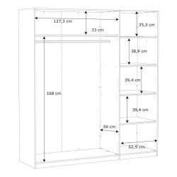 Biała szafa z lustrem Helen HLNS931 180 cm do sypialni