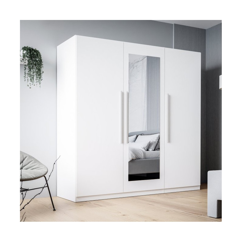 Biała szafa z lustrem Helen HLNS931 180 cm do sypialni