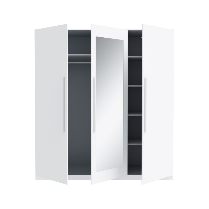 Biała szafa z lustrem Helen HLNS931 180 cm do sypialni