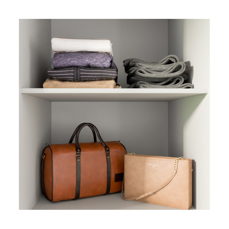 Szafa z lustrem Helen 180 cm do sypialni - biały/dąb sonoma