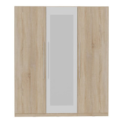 Szafa z lustrem Helen 180 cm do sypialni - biały/dąb sonoma