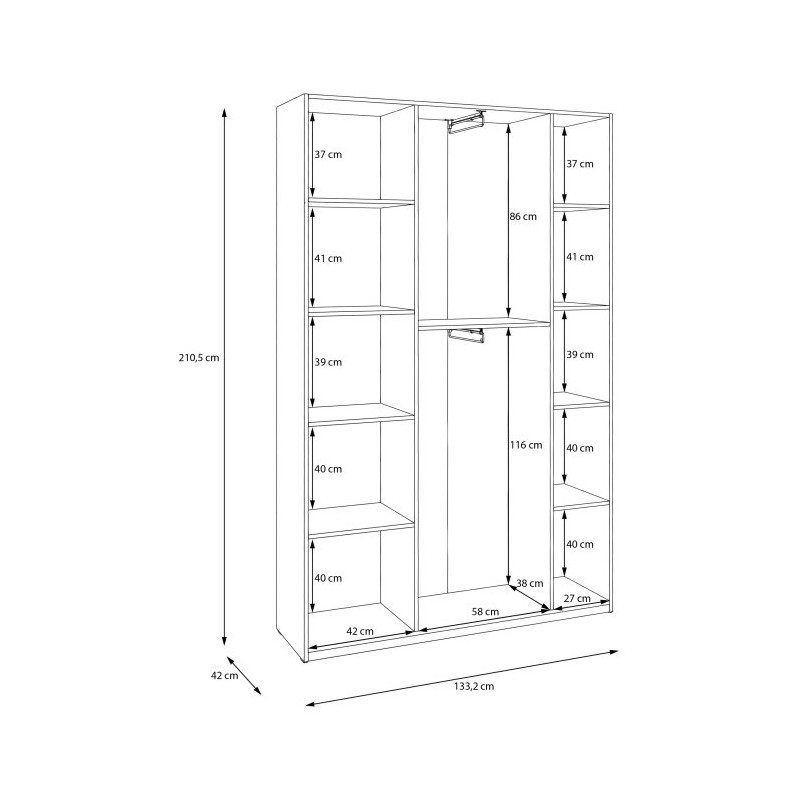 Szafa otwierana Home Nook 130 cm – biała elegancja do sypialni