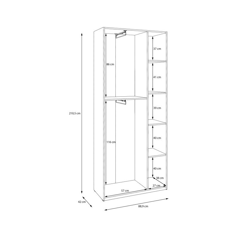 Szafa otwierana Home Nook 90 cm – biała elegancja do wnętrza