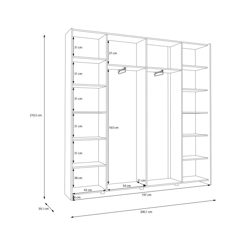 Szafa przesuwna Home Nook 200 cm do dużych wnętrz