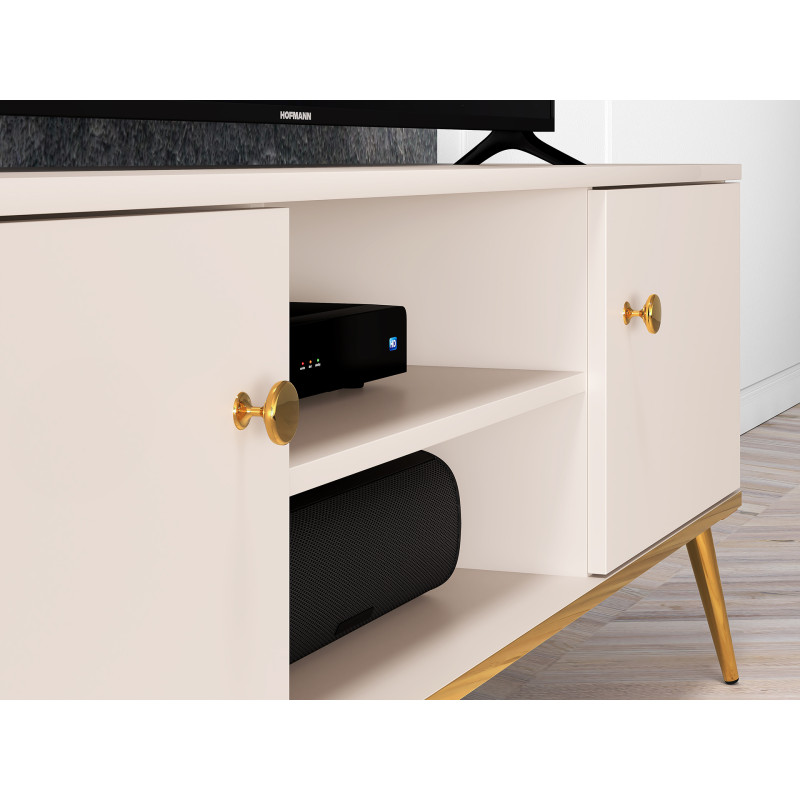 Szafka RTV Selgin kaszmir/złote nóżki ML Meble