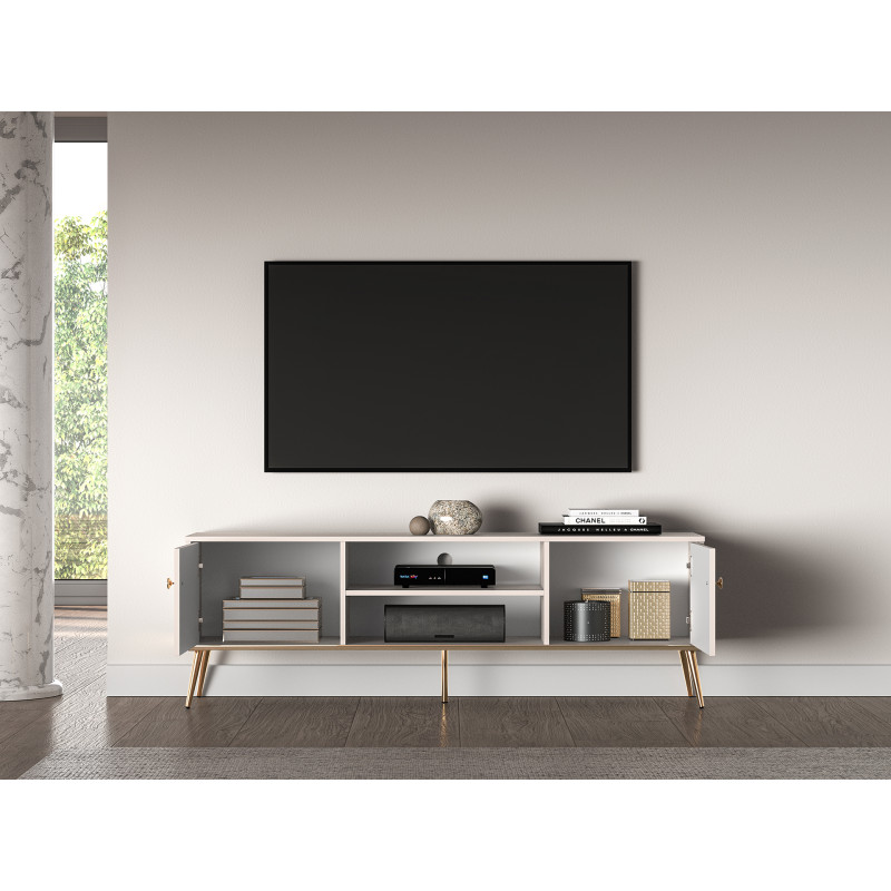 Szafka RTV Selgin kaszmir/złote nóżki ML Meble