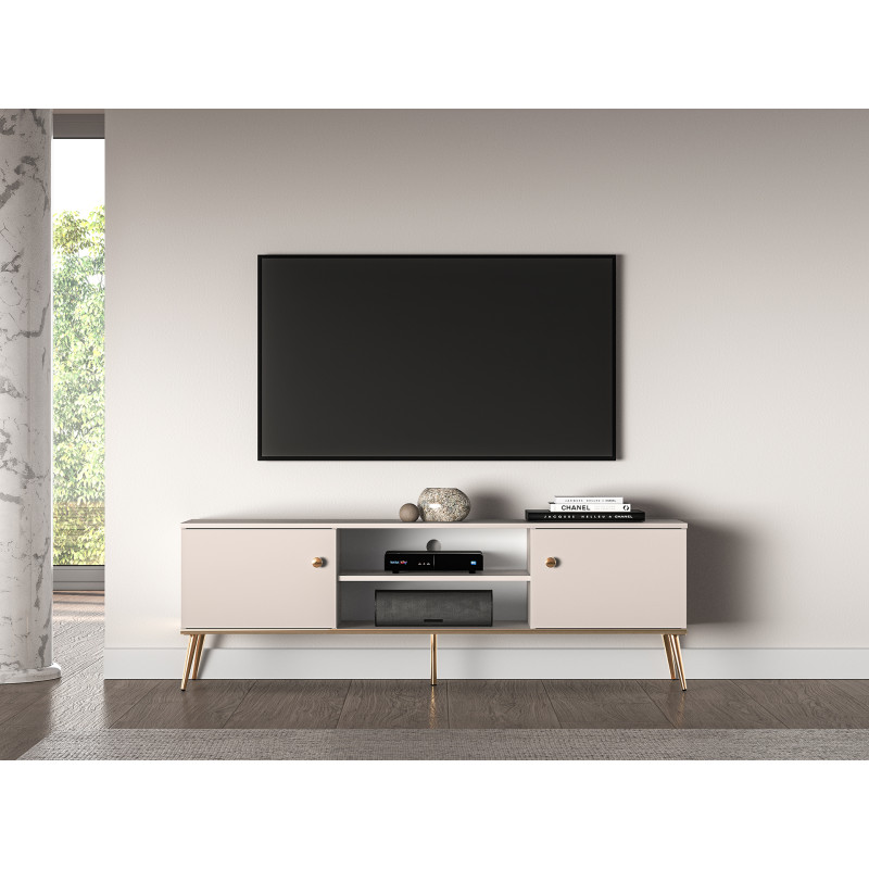 Szafka RTV Selgin kaszmir/złote nóżki ML Meble