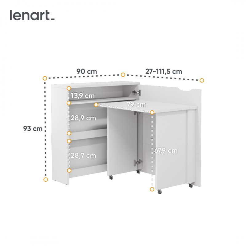 Biurko rozkładane WORK CONCEPT SLIM CW-02P Lenart