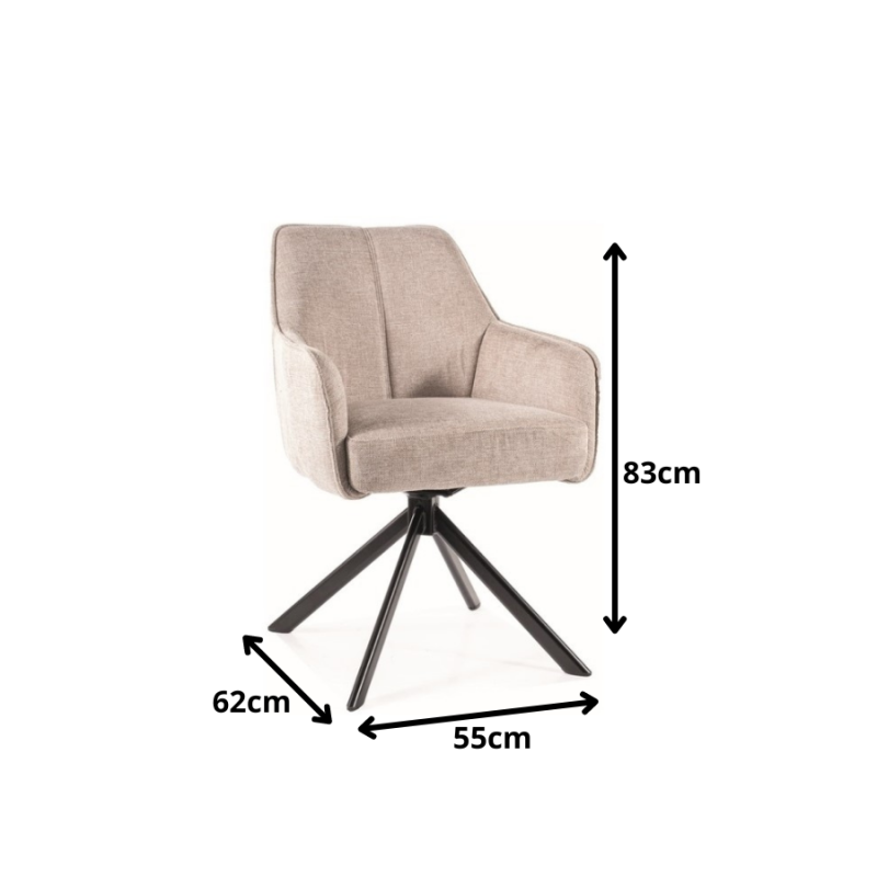 Krzesło obrotowe Notti Brego czarny stelaż/ jasny beż 31