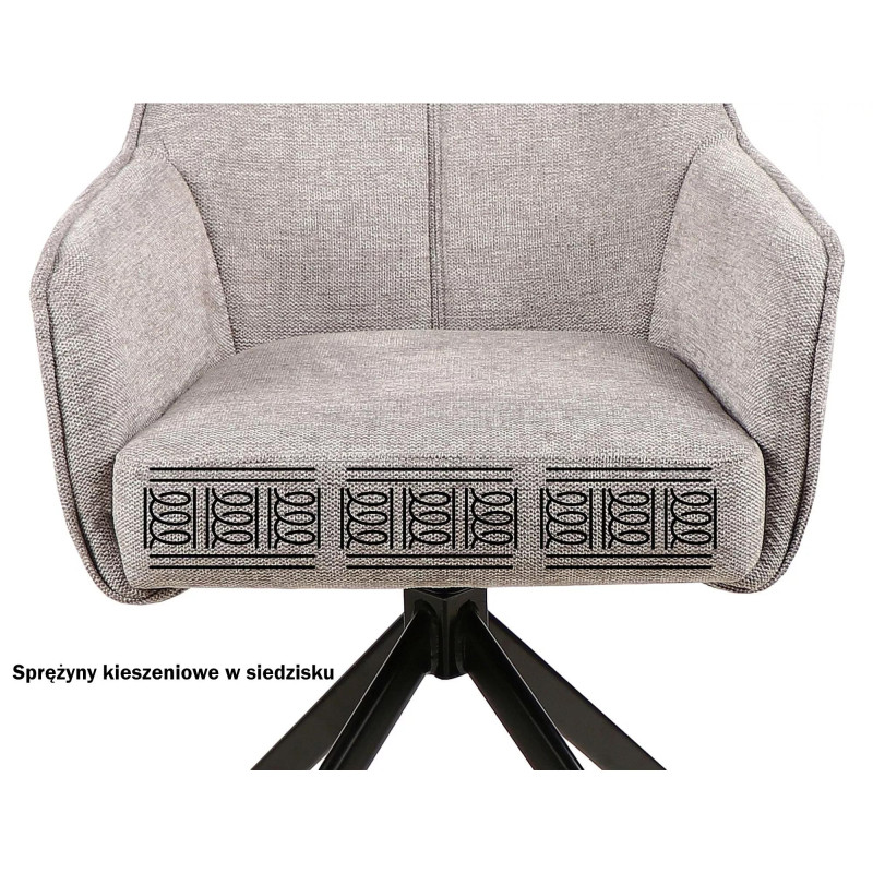 Krzesło obrotowe Notti Brego czarny stelaż/ jasny beż 31