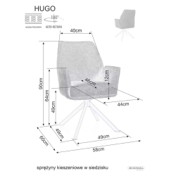 Krzesło obrotowe Hugo Brego 22 jasny beż