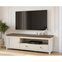 Szafka RTV Evora Typ 40 Beż/Ciemne Drewno Helvetia Wieruszów