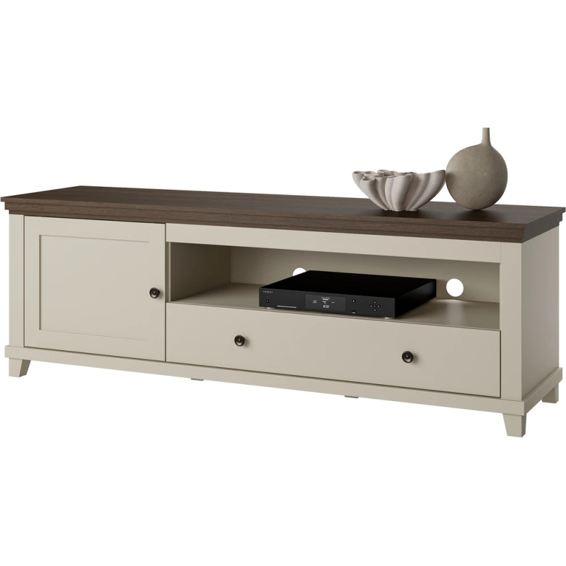 Szafka RTV Evora Typ 40 Beż/Ciemne Drewno Helvetia Wieruszów