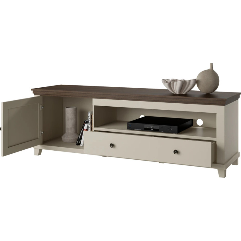 Szafka RTV Evora Typ 40 Beż/Ciemne Drewno Helvetia Wieruszów