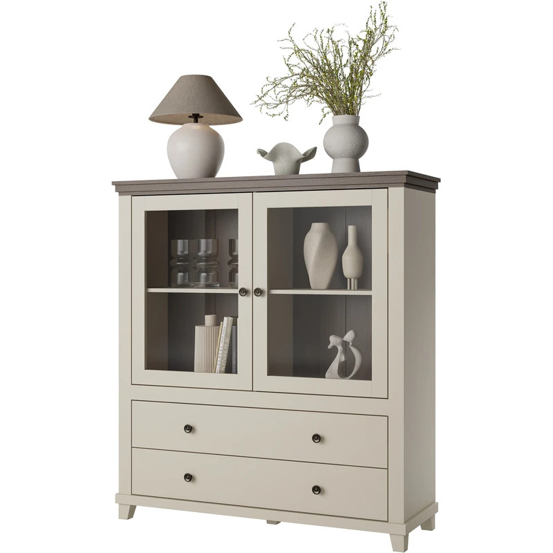 Komoda wysoka Evora Typ 46 Beż/Ciemne Drewno Helvetia Wieruszów