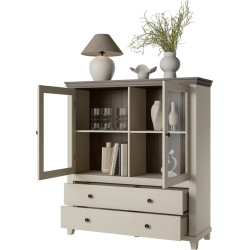 Komoda wysoka Evora Typ 46 Beż/Ciemne Drewno Helvetia Wieruszów