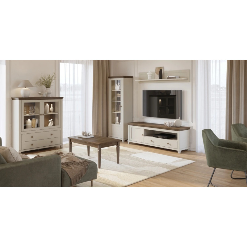 Komoda wysoka Evora z witryną 126 cm | Kup teraz