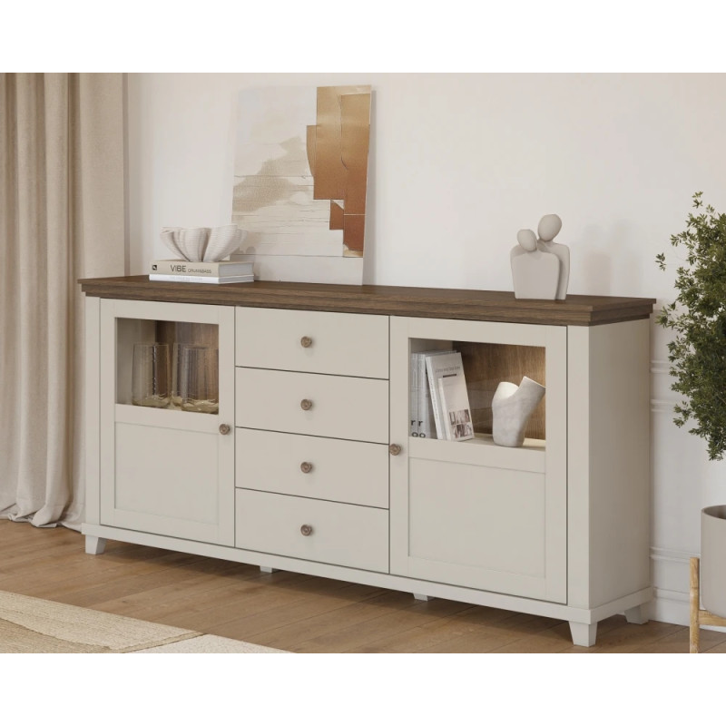 Komoda Evora Typ 25 Beż/Ciemne Drewno Helvetia Wieruszów