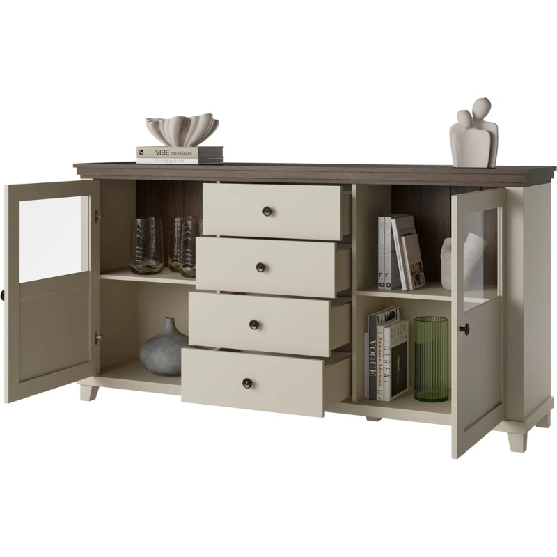 Komoda Evora Typ 25 Beż/Ciemne Drewno Helvetia Wieruszów