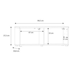 Szafka RTV wisząca 100 cm Libertad | dąb artisan/biały