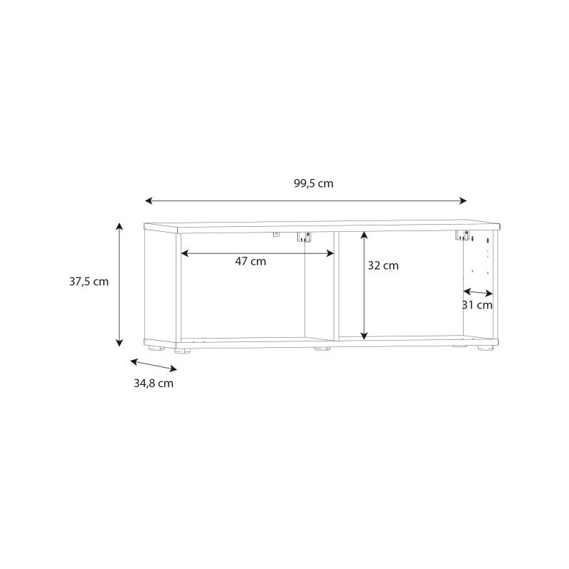 Szafka RTV wisząca 100 cm Libertad | dąb artisan/biały