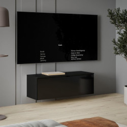 Czarna szafka RTV wisząca 100 cm Libertad | Meble Forte