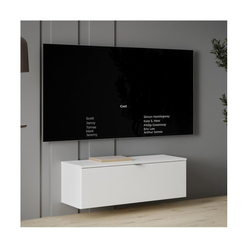 Biała szafka RTV wisząca 100 cm Libertad | Meble Forte