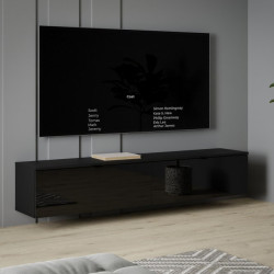 Szafka RTV wisząca 180 cm Libertad | czarny połysk