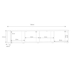 Szafka RTV wisząca 180 cm Libertad | piaskowy