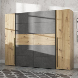 Szafa przesuwna 270 cm Narago | dąb artisan/beton