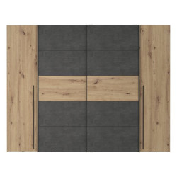 Szafa przesuwna 270 cm Narago | dąb artisan/beton