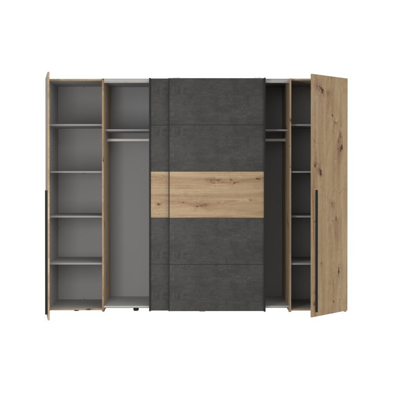 Szafa przesuwna 270 cm Narago | dąb artisan/beton