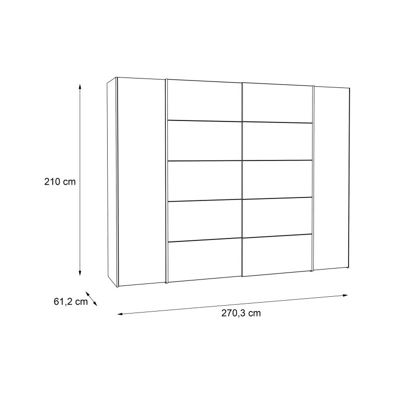 Szafa przesuwna 270 cm Narago | orzech bakersfield/grafit
