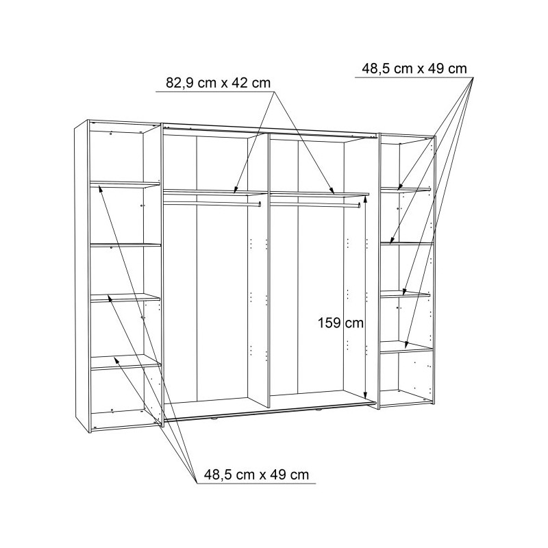 Szafa przesuwna 270 cm Narago | dąb sonoma/biały