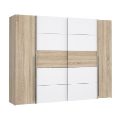 Szafa przesuwna 270 cm Narago | dąb sonoma/biały