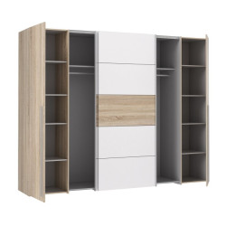 Szafa przesuwna 270 cm Narago | dąb sonoma/biały